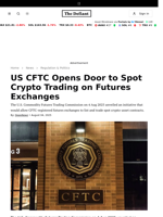 US CFTC Opens Door to Spot Crypto Trading on Futures Exchanges - 