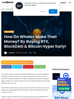 How Do Whales Make Their Money? By Buying RTX, BlockDAG & Bitcoin Hyper Early! | Live Bitcoin News