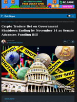 Crypto Traders Bet on Government Shutdown Ending by November 14