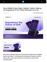 Nura Wallet Drops Major Update: Native Staking, AI Integrations & On-Chain Rewards Go Live - Visionary Financial