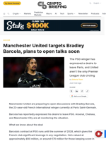 Manchester United targets Bradley Barcola, plans to open talks soon