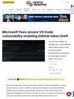 Microsoft fixes severe VS Code vulnerability enabling GitHub token theft