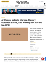 Anthropic selects Morgan Stanley, Goldman Sachs, and JPMorgan Chase to lead IPO