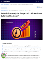 Aster Price Analysis: Surge to $1.38 Awaits as Bulls Eye Breakout?