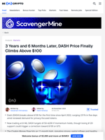 DASH Price Crosses $100 As Privacy Coins’ Demand Skyrockets