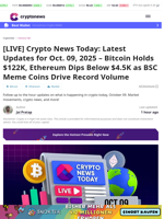 [LIVE] Crypto News Today: Latest Updates for Oct. 09, 2025