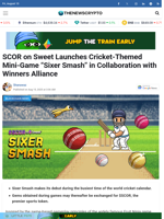 SCOR on Sweet Launches Cricket-Themed Mini-Game “Sixer Smash” in Collaboration with Winners Alliance - TheNewsCrypto