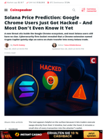 Solana Price Prediction: Google Chrome Users Just Got Hacked – And Most Don’t Even Know It Yet - Coinspeaker