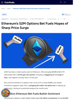 Ethereum’s $2M Options Bet Fuels Hopes of Sharp Price Surge