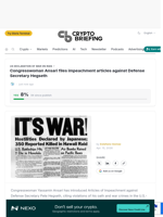 Congresswoman Ansari files impeachment articles against Defense Secretary Hegseth