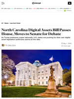North Carolina Digital Assets Bill Passes House, Moves to Senate for Debate - Decrypt