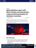 Bybit publishes report with Block Scholes showing bearish crypto positioning despite US shutdown resolution
