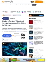 Kraken‑Backed Tokenized Stocks Surpasses $25 Billion in Volume – News Bytes Bitcoin News