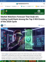 Market Watchers Forecast That Ozak AI’s Listing Could Rank Among the Top 5 ROI Events of the 2026 Cycle