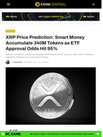 XRP Price Prediction: Smart Money Accumulate 340M Tokens as ETF Approval Odds Hit 95% - CoinCentral