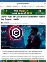 Cronos Falls 16% But Bulls Still Hold the Fort at Key Support Levels - TheNewsCrypto