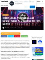 DOGE Made Millionaires at $0.25—Ozak AI Could Do It From $0.012 | Live Bitcoin News