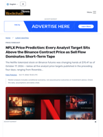 NFLX Price Prediction: Every Analyst Target Sits Above the Binance Contract Price as Sell Flow Dominates Short-Term Tape - Blockchain.News