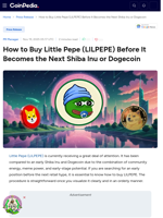 How to Buy Little Pepe (LILPEPE) Before It Becomes the Next Shiba Inu or Dogecoin