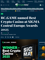 BC.GAME named Best Crypto Casino at SiGMA Central Europe Awards 2025 - Crypto Daily