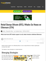 Retail Dumps Bitcoin (BTC), Whales Go Heavy on Ethereum (ETH)