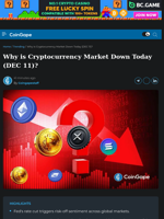 Why is Cryptocurrency Market Down Today (DEC 11)?