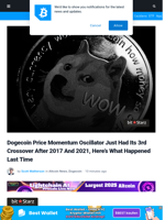 Dogecoin Price Momentum Oscillator Just Had Its 3rd Crossover After 2017 And 2021, Here's What Happened Last Time | Bitcoinist.com