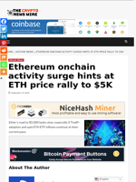 Ethereum onchain activity surge hints at ETH price rally to $5K - The Crypto News Wire