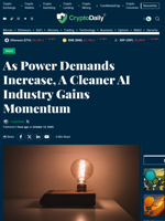 As Power Demands Increase, A Cleaner AI Industry Gains Momentum - Crypto Daily