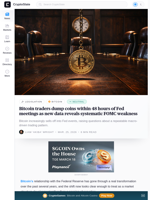 Bitcoin traders dump coins within 48 hours of Fed meetings as new data reveals systematic FOMC weakness