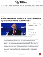 Russian finance minister's G-20 presence sparks objections over Ukraine