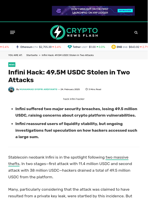 Infini Hack: 49.5M USDC Stolen in Two Attacks - Crypto News Flash