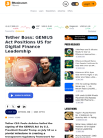 Tether Boss: GENIUS Act Positions US for Digital Finance Leadership – News Bytes Bitcoin News