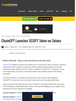 ChainGPT Launches $CGPT Token on Solana