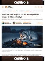 Shiba Inu coin drops 20%, but will September trigger SHIB's next rally? - AMBCrypto