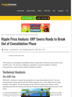 Ripple Price Analysis: XRP Seems Ready to Break Out of Consolidation Phase