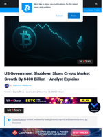 US Government Shutdown Slows Crypto Market Growth By $408 Billion – Analyst Explains | Bitcoinist.com