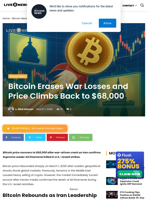 Bitcoin Erases War Losses and Price Climbs Back to $68,000  | Live Bitcoin News