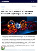 XRP Aims for $5, but Ozak AI’s 100x Price Prediction Is Capturing All the Attention