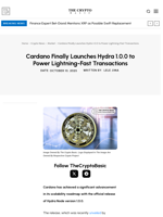 Cardano Finally Launches Hydra 1.0.0 to Power Lightning-Fast Transactions