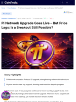 Pi Network Upgrade Goes Live - But Price Lags: Is a Breakout Still Possible?