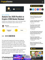 Analysts See 2020 Parallels in Crypto’s $19B Market Washout