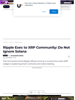 Ripple Exec to XRP Community: Do Not Ignore Solana - U.Today