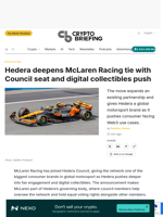 Hedera deepens McLaren Racing tie with Council seat and digital collectibles push