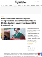 Bond investors demand highest compensation since October 2022 for Middle Eastern governments amid US-Iran tensions