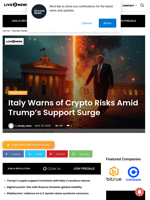 Italy Warns of Crypto Risks Amid Trump’s Support Surge | Live Bitcoin News