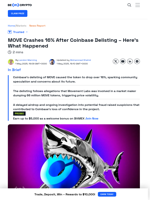 Here's Why Coinbase Delisted MOVE Token, Leading a 16% Crash