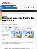 Coinbase suspends trading for MOVE token - The Crypto News Wire
