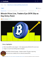 Bitcoin Price Live, Traders Eye $97K Dip as Key Entry Point