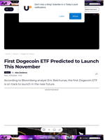 First Dogecoin ETF Predicted to Launch This November - U.Today